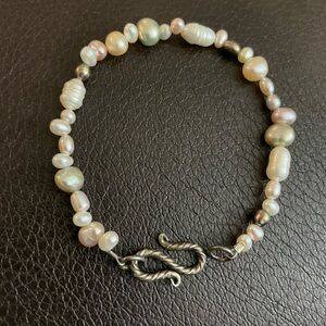 Real! Pearls Bracelet with Silver Clasp